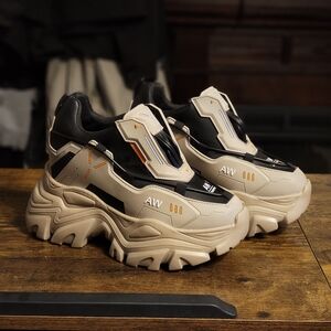 Anthony Wang Chunky Black and Tan Sneakers